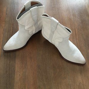 Isabel Marant beige Demar mixed canvas boots